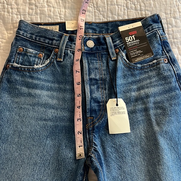 NWT Levi’s 501 Original Cropped Jeans in Athens Ranks Rigid Cotton - Picture 10 of 14